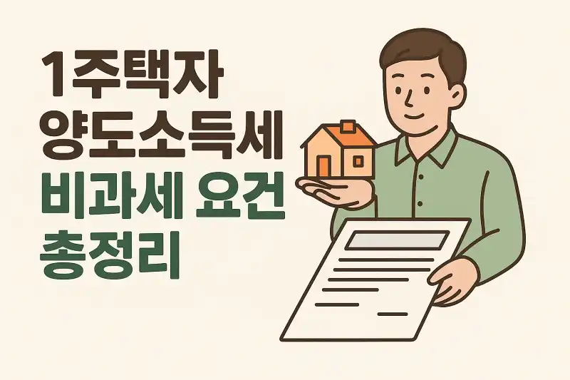 1주택자 양도소득세 비과세 요건 총정리