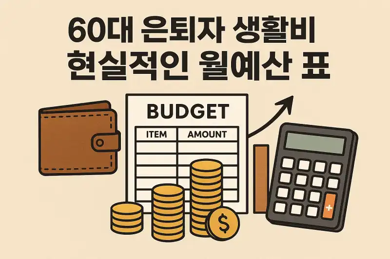 60대 은퇴자 생활비, 현실적인 월예산 표