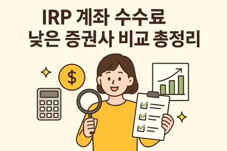 IRP 계좌 수수료 낮은 증권사 비교 총정리