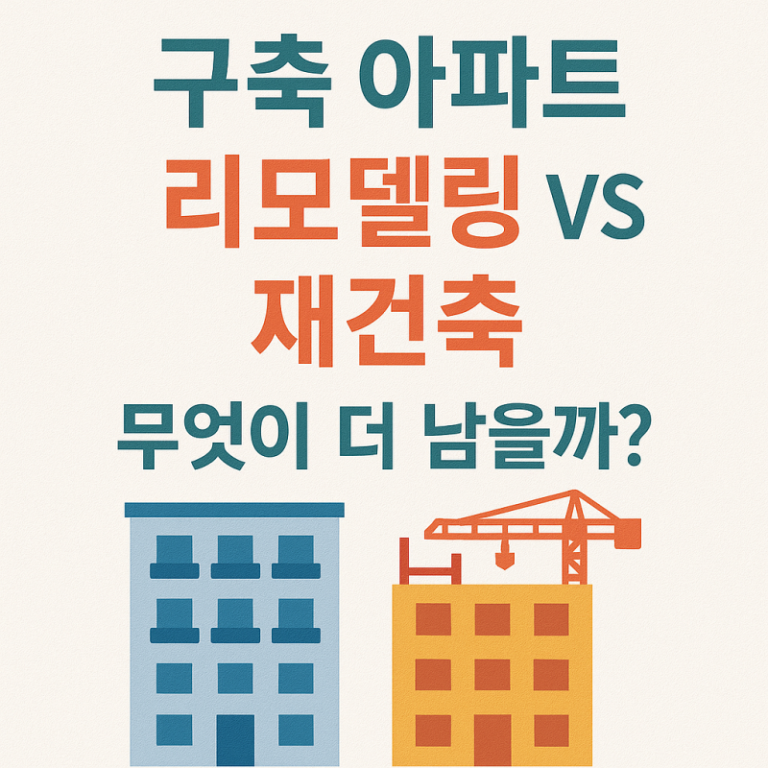 구축 아파트 리모델링 vs 재건축, 무엇이 더 남을까?