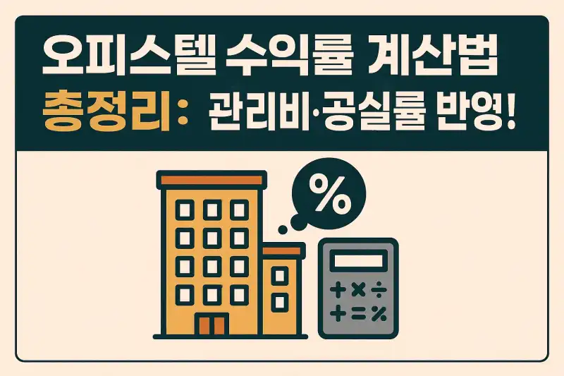오피스텔 수익률 계산법 총정리: 관리비·공실률 반영!