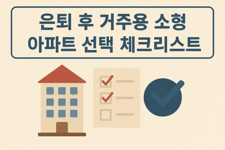 은퇴 후 거주용 소형 아파트 선택 체크리스트