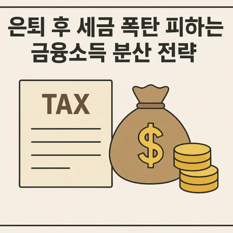 은퇴 후 세금 폭탄 피하는 금융소득 분산 전략