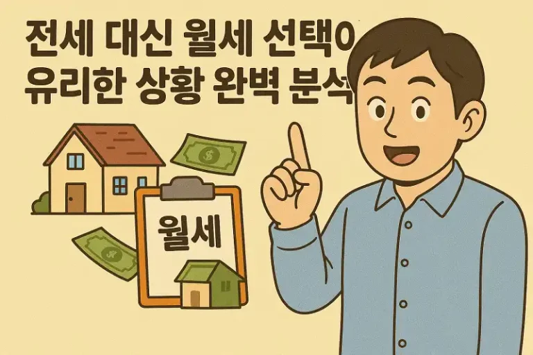 전세 대신 월세 선택이 유리한 상황 완벽 분석