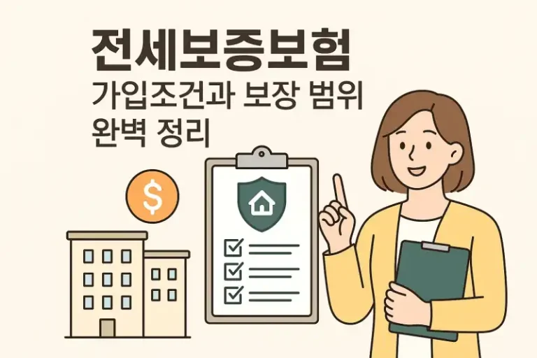 전세보증보험 가입조건과 보장 범위 완벽 정리