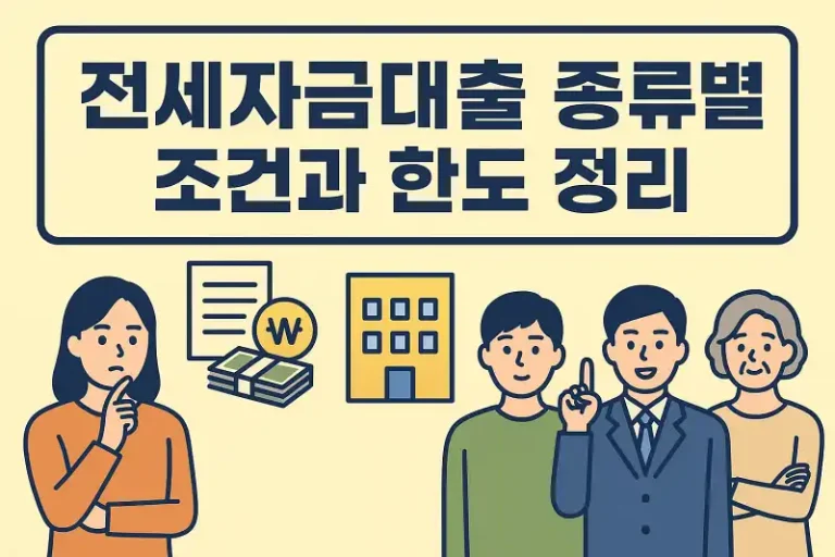 전세자금대출 종류별 조건과 한도 정리