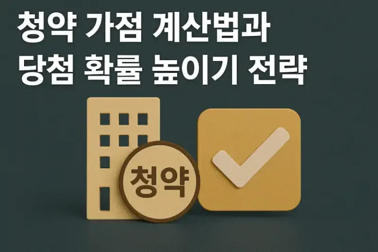 청약 가점 계산법과 당첨 확률 높이기 전략