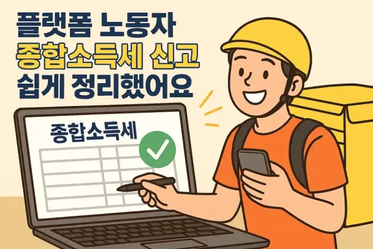 플랫폼 노동자 종합소득세 신고 쉽게 정리했어요