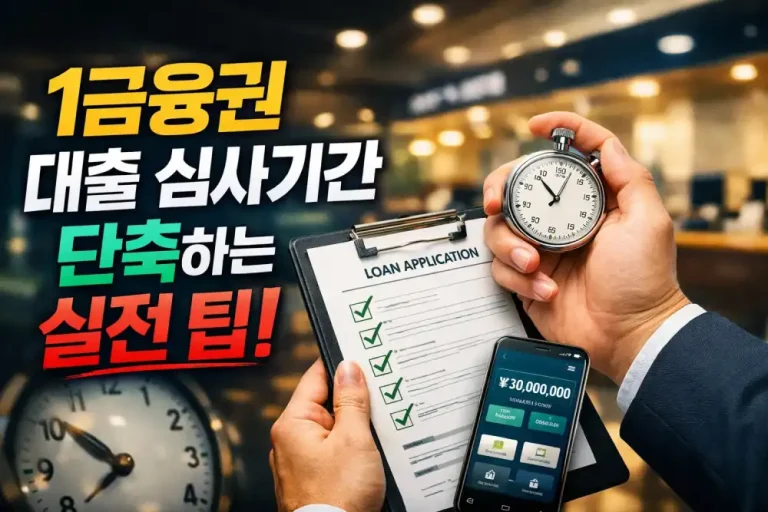 1금융권 대출 심사기간 단축하는 실전 팁!