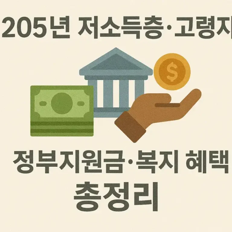 2025년 저소득층·고령자 정부지원금·복지 혜택 총정리