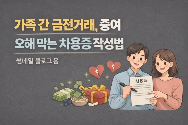 가족 간 돈 거래, 증여 오해 막는 차용증 작성법
