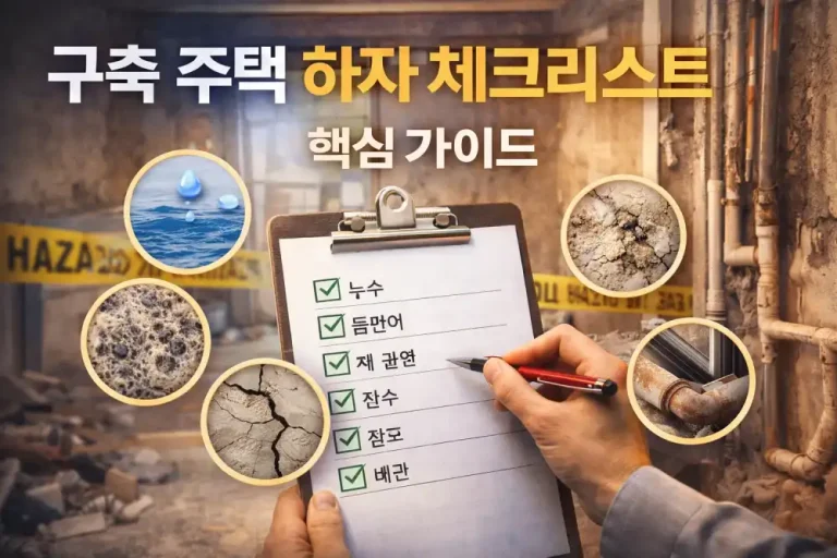 구축 주택 하자 체크리스트 핵심 가이드