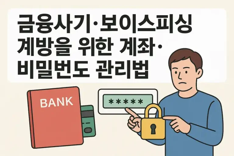 금융사기·보이스피싱 예방을 위한 계좌·비밀번호 관리법