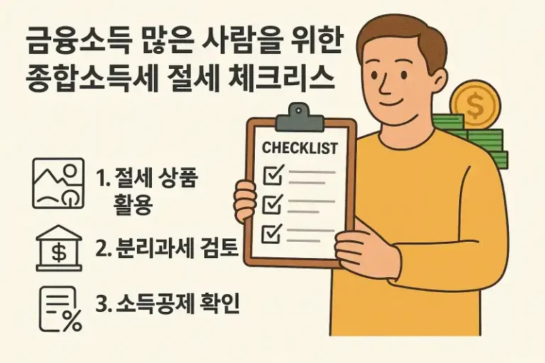 금융소득 많은 사람을 위한 종합소득세 절세 체크리스트