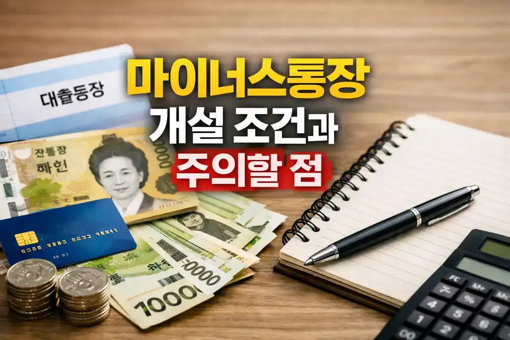 마이너스통장 개설 조건과 주의할 점