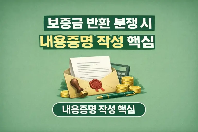 보증금 반환 분쟁 시 내용증명 작성 핵심