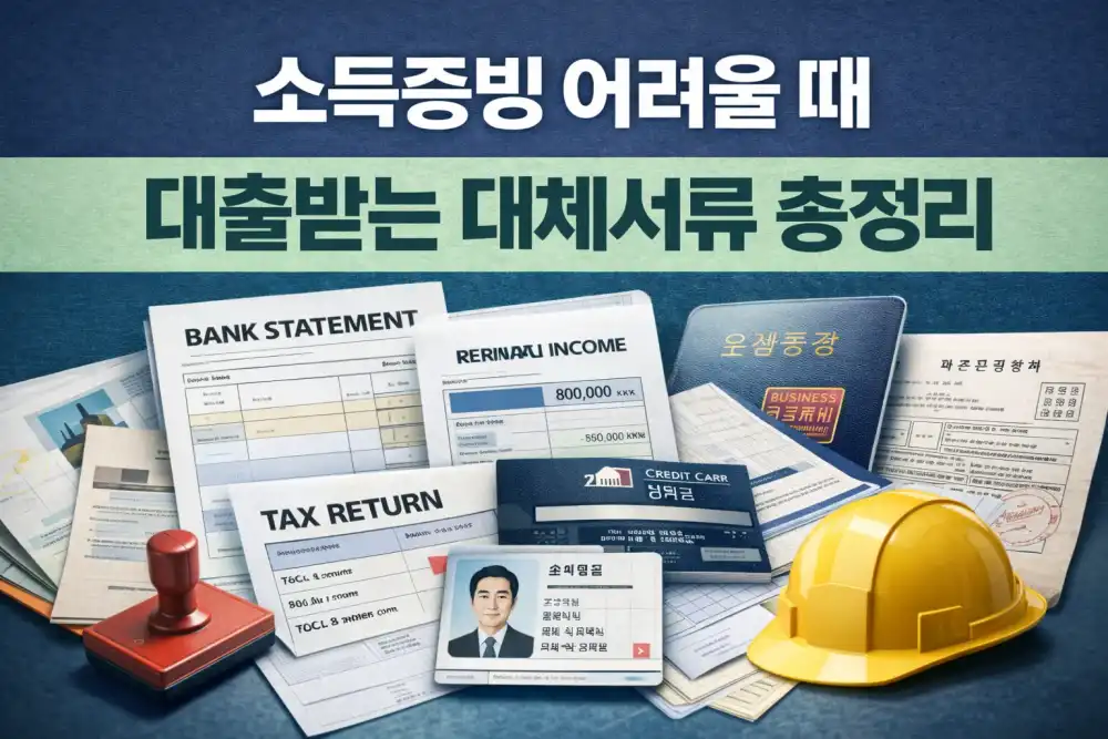 소득증빙 어려울 때 대출받는 대체서류 총정리