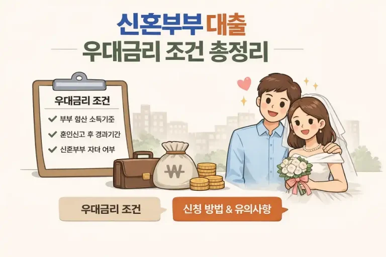 신혼부부 대출 우대금리 조건 총정리