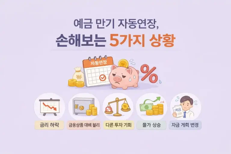 예금 만기 자동연장, 손해보는 5가지 상황