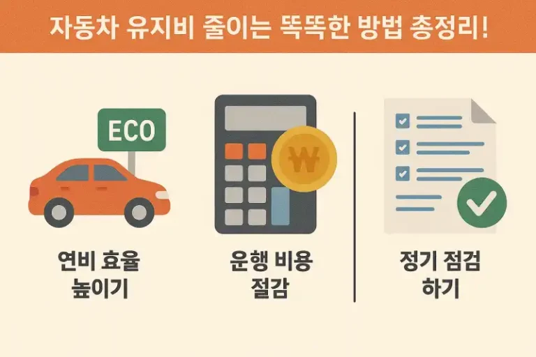 자동차 유지비 줄이는 똑똑한 방법 총정리!