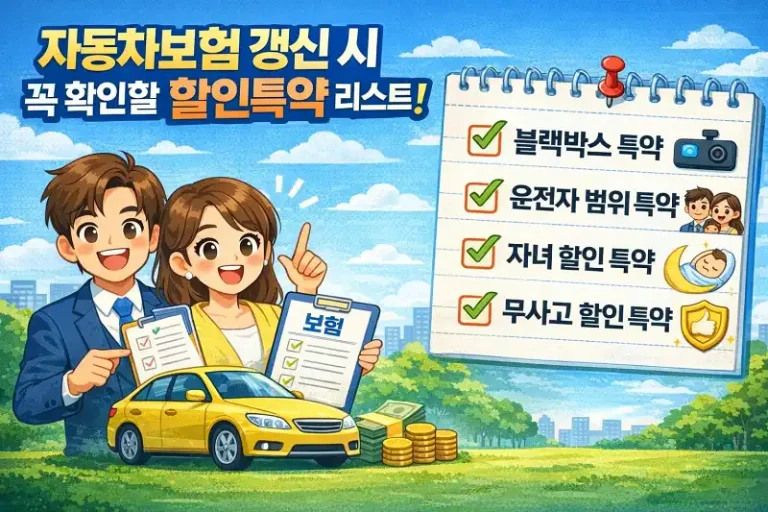 자동차보험 갱신 시 꼭 확인할 할인특약 리스트