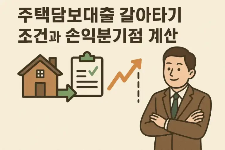 주택담보대출 갈아타기 조건과 손익분기점 계산