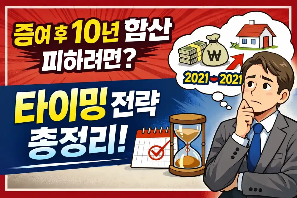 증여 후 10년 합산 피하려면? 타이밍 전략 총정리