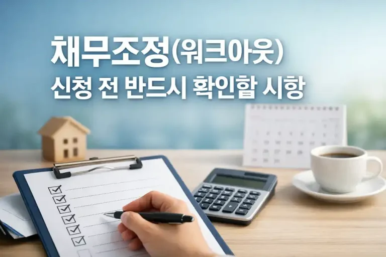 채무조정(워크아웃) 신청 전 반드시 확인할 사항