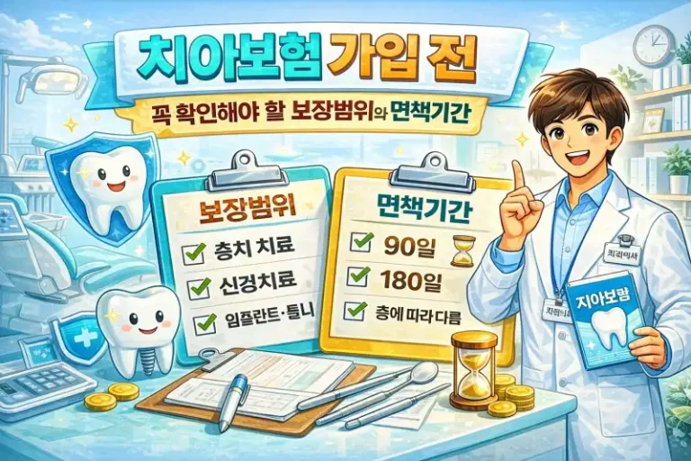 치아보험 가입 전 꼭 확인해야 할 보장범위와 면책기간