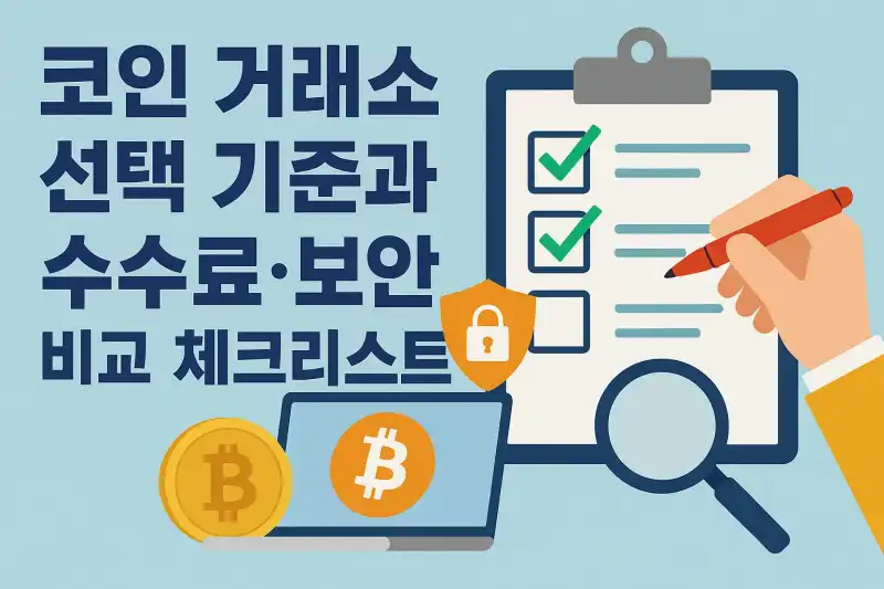 코인 거래소 선택 기준과 수수료·보안 비교 체크리스트