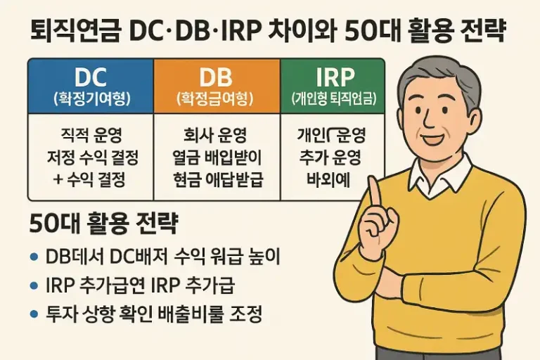 퇴직연금 DC·DB·IRP 차이와 50대 활용 전략