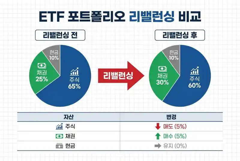 ETF 리밸런싱 전후 비교 그래프