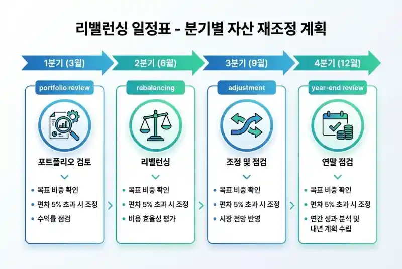 리밸런싱 일정표 - 분기별 자산 재조정 계획