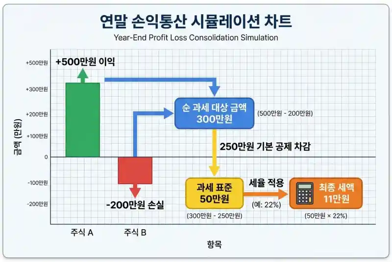 연말 손익통산 시뮬레이션 차트