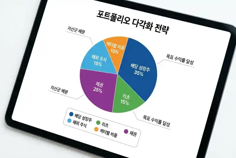 포트폴리오 분산 전략 원형 차트
