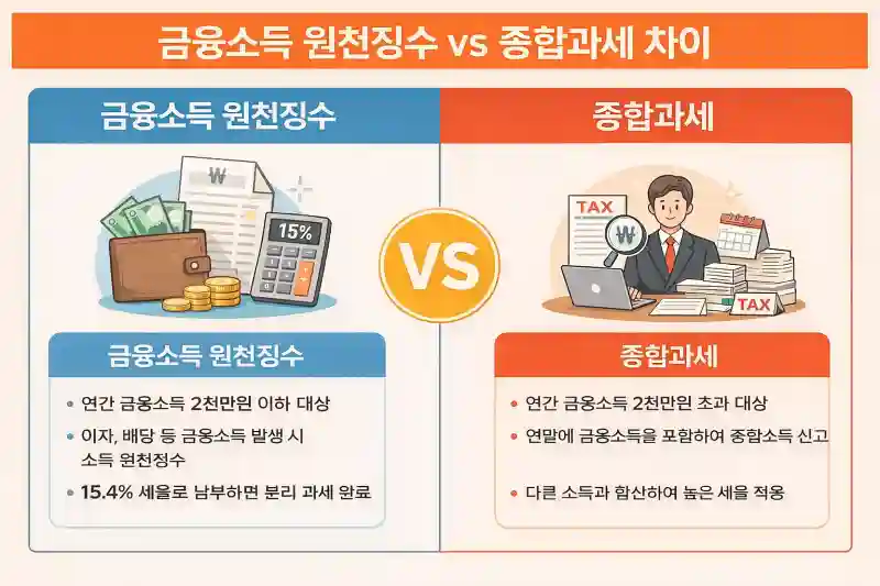 금융소득 세금 원천징수로 끝? 종합과세?