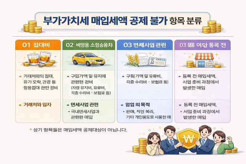 부가세 매입세액공제 안 되는 항목 총정리