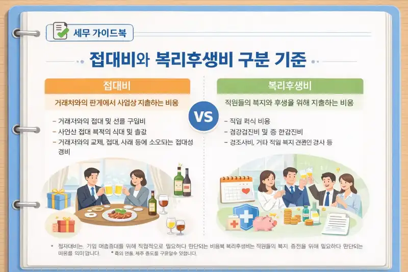 접대비·복리후생비 구분 증빙 기준