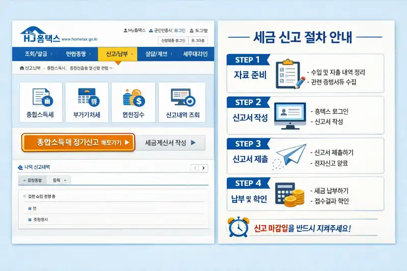 홈택스 신고 틀리면 가산세? 10가지 실수 완벽 정리