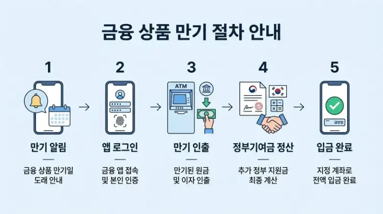 5단계 만기 수령 프로세스 인포그래픽