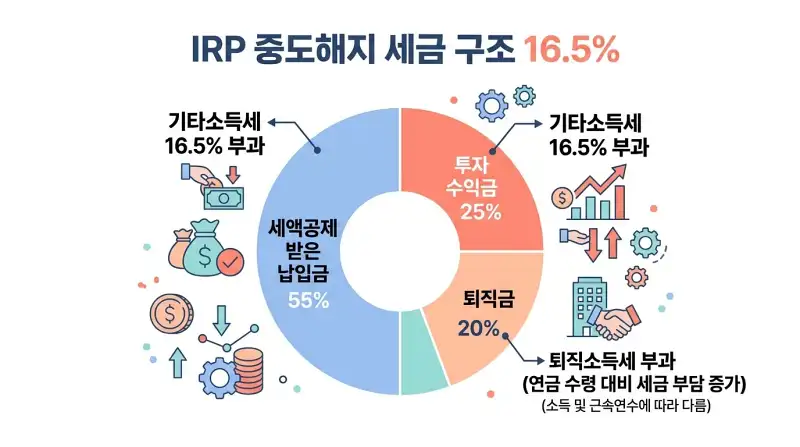 IRP 중도해지 세금 구조 16.5%