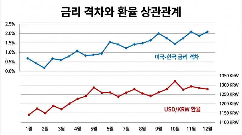 금리 격차와 환율 상관관계