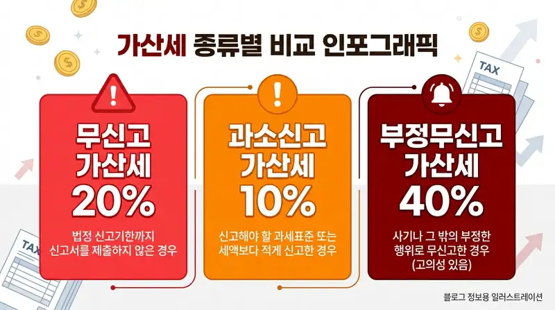 가산세 종류별 세율 비교