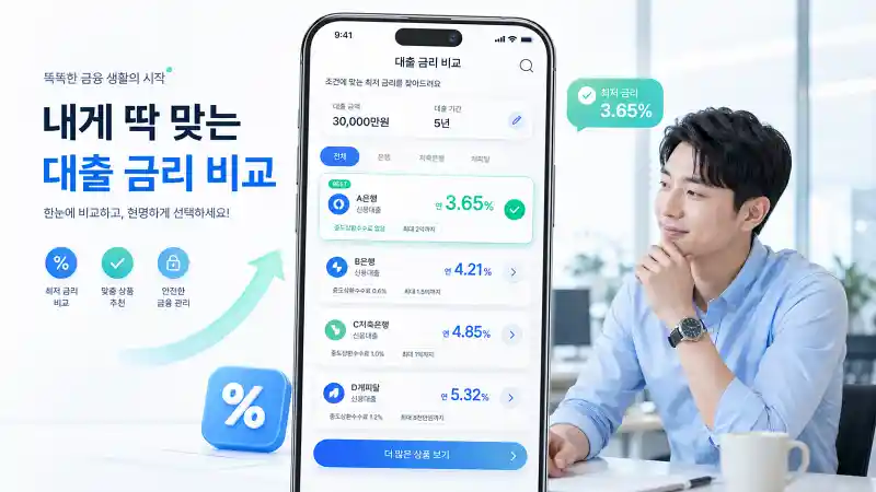 대출 금리·수수료·월상환액 비교표를 보는 장면