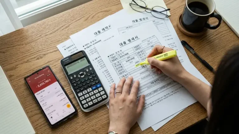 대출 서류 분석 실사진 스타일