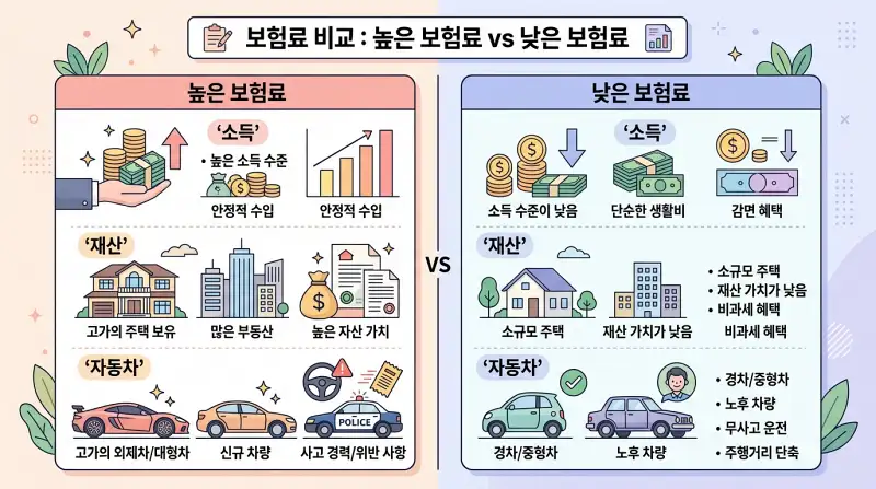 보험료 비교 인포그래픽