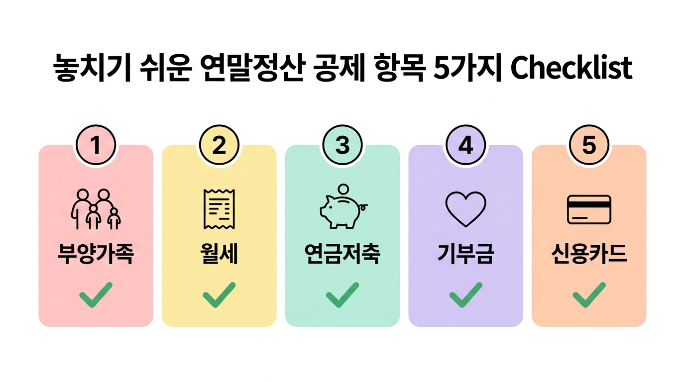 자주 놓치는 공제 항목 5가지 체크리스트