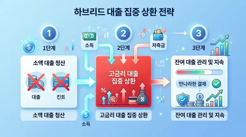 하이브리드 상환 전략 플로우차트
