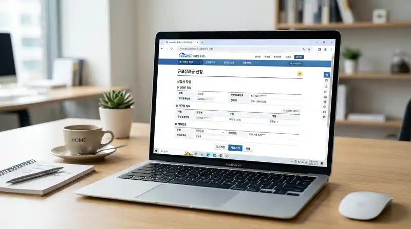 홈택스 온라인 신청 화면