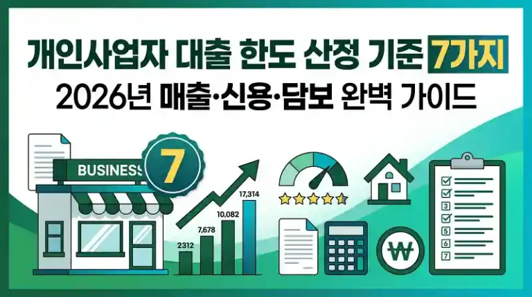 개인사업자 대출 한도 산정 기준 7가지